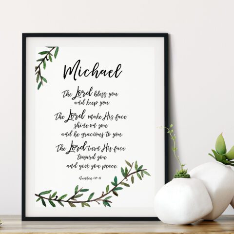 Personalised Christian Biblical Blessing Print - The Lord Bless You And Keep You Personalised Print - Numbers 6:24-26