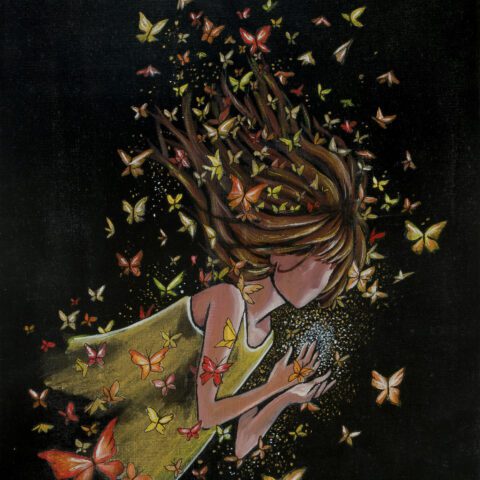 Original painting- Fly away worries