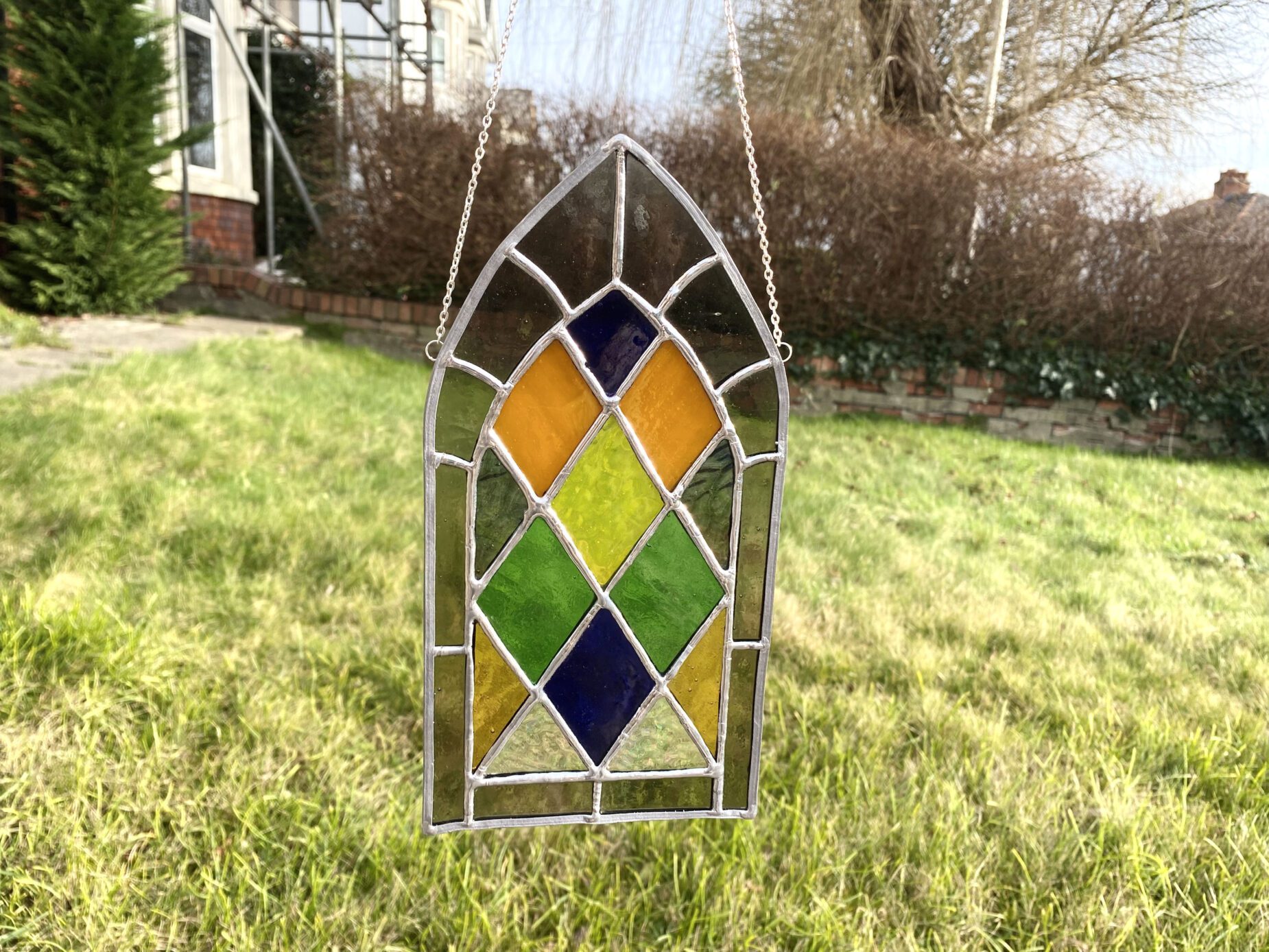 Stained Glass Cathedral Window Leaded Panel