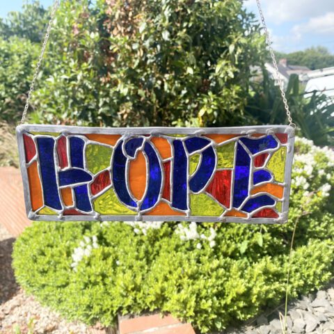 Stained Glass Hope Leaded Panel - Stained Glass Art