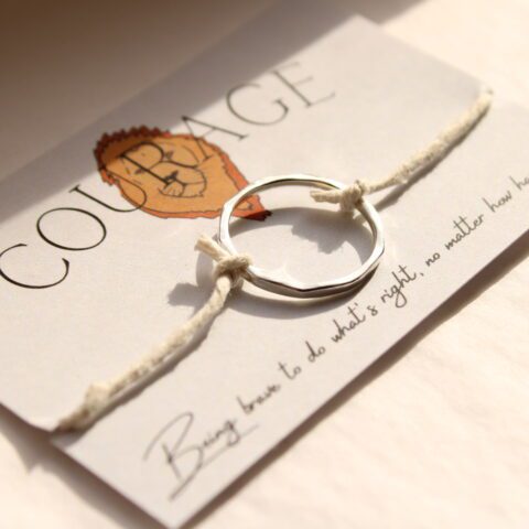 Silver COURAGE meaningful ring