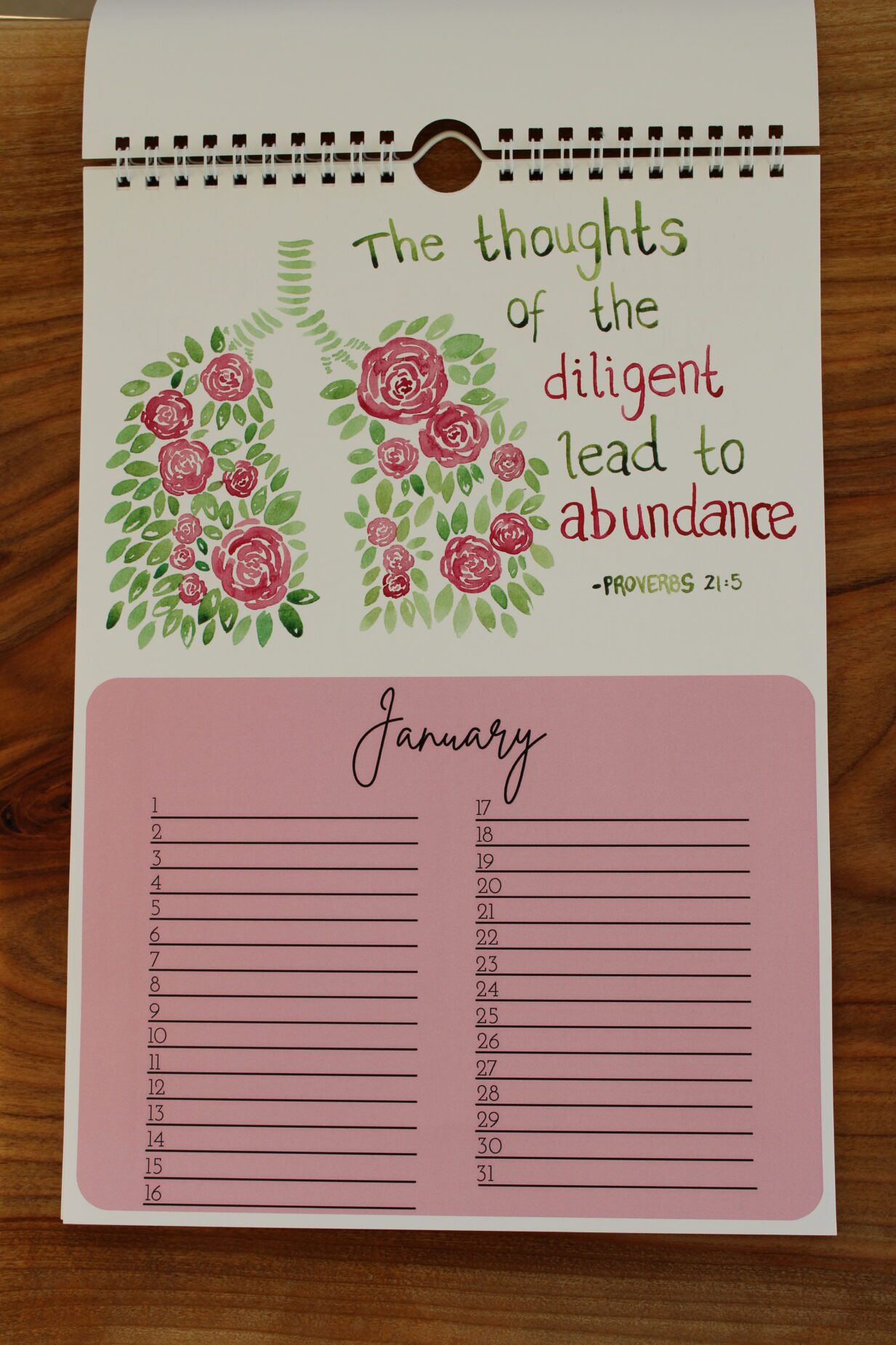 Watercolour Bible Verse Perpetual Calendar - Image 3