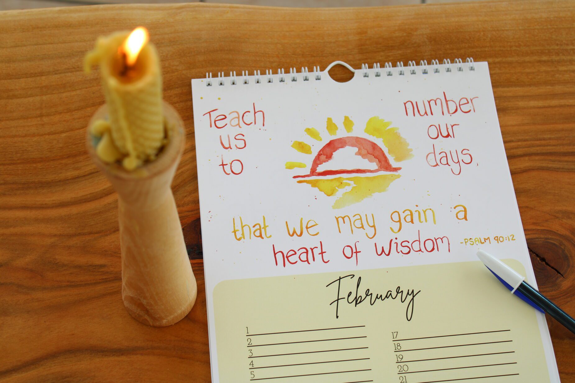 Watercolour Bible Verse Perpetual Calendar - Image 2