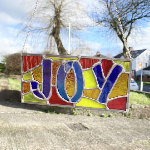 Stained Glass Joy Leaded Panel - Stained Glass Art