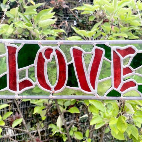 Stained Glass Love Leaded Panel (M) - Stained Glass Art