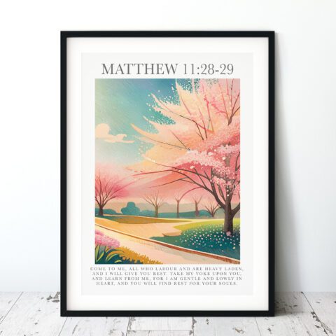 Come To Me All You Who Labour Colourful Faith Digital Art Print - Matthew 11:28-29