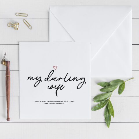 My Darling Wife Minimalist Greeting Card - Song of Solomon 8:4