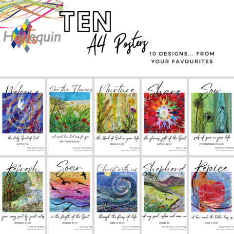 BUNDLE of 10 Different Printed A4 Posters, Christian Home Décor, Encouragement, Gift, Confirmation/Baptism/ Church, Modern Bible Art,