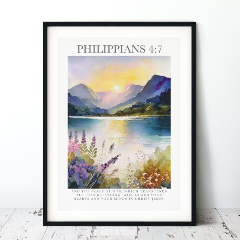 The Peace Of God Watercolour Faith Digital Art Print - Philippians 4:7