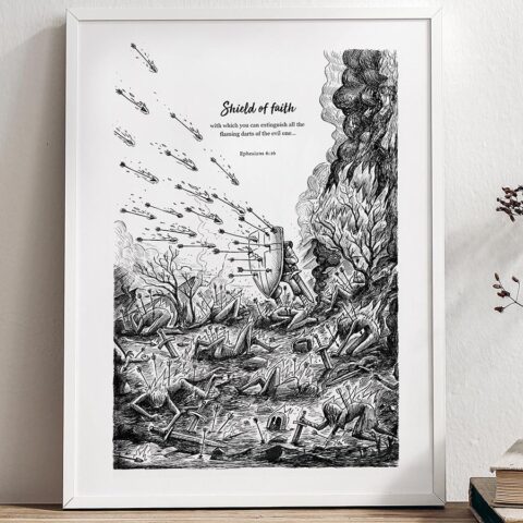 A3 Shield of Faith Portrait Print
