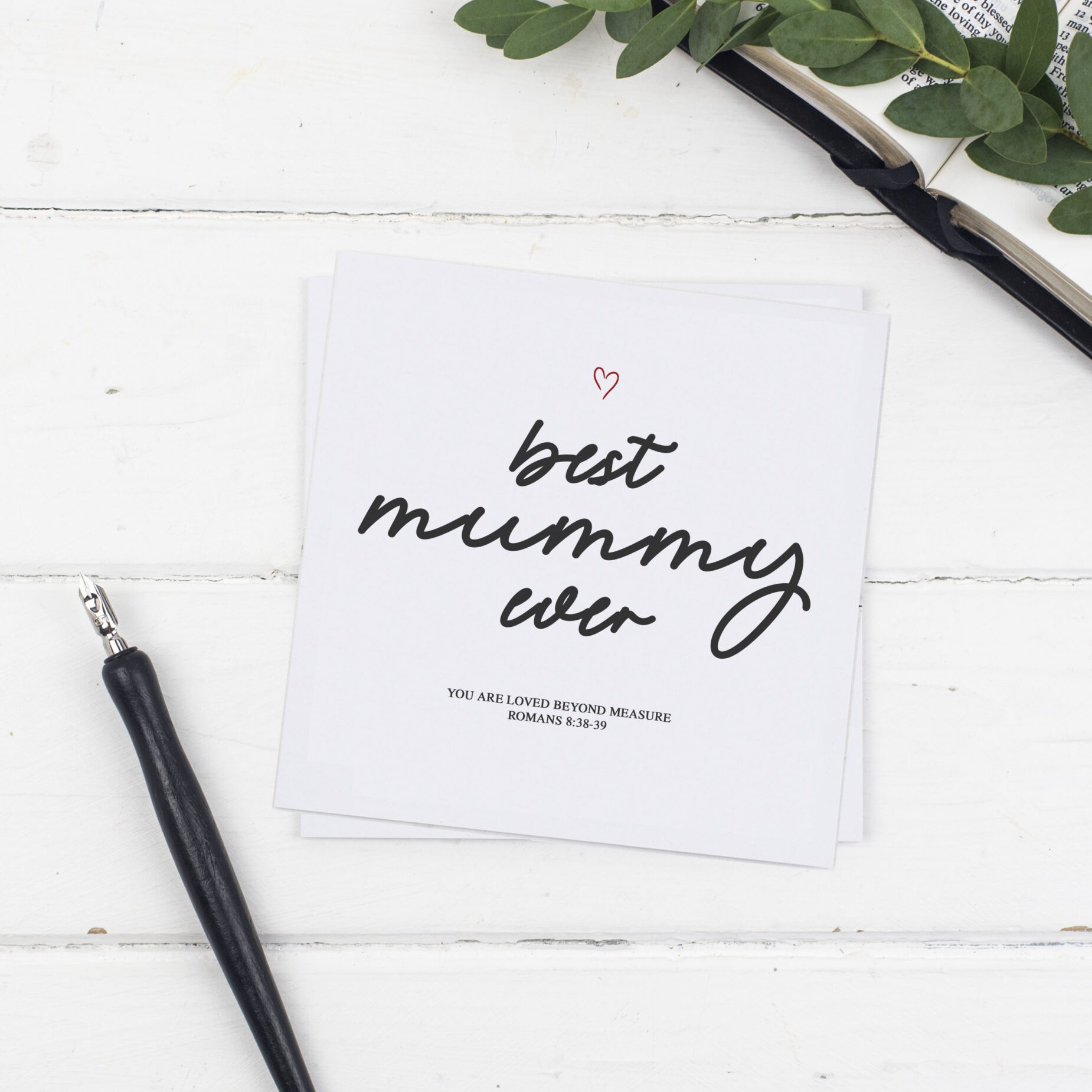 Best Mummy Ever Minimalist Greeting Card - You Are Loved Beyond Measure - Romans 8:38-39