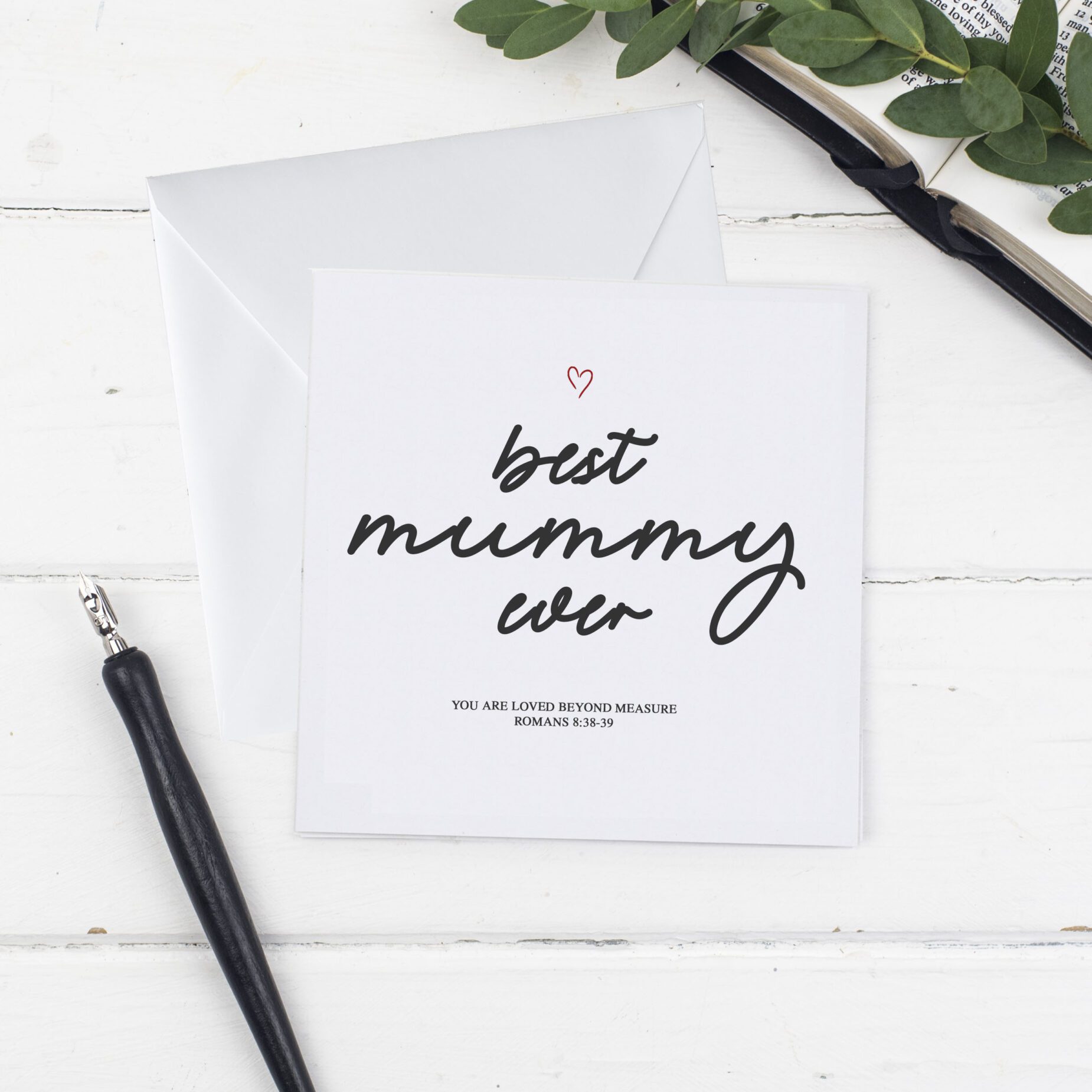 Best Mummy Ever Minimalist Greeting Card - You Are Loved Beyond Measure - Romans 8:38-39 - Image 2