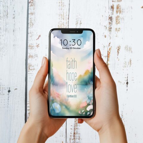 Faith Hope Love Digital Mobile Phone Wallpaper - 1 Corinthians 13:13 - PNG