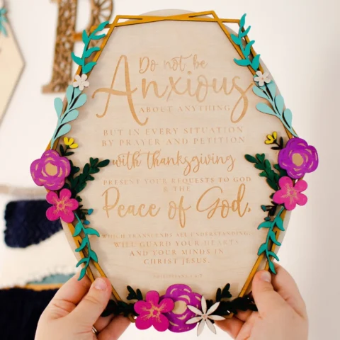Do not be anxious bible verse wall art