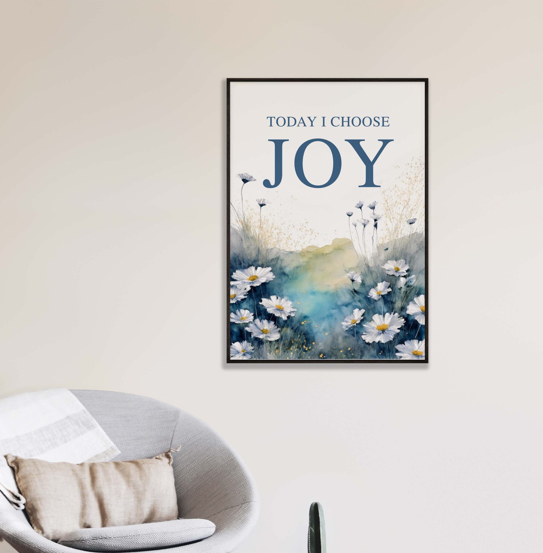 Today I Choose Joy Floral Digital Art Print - Image 2