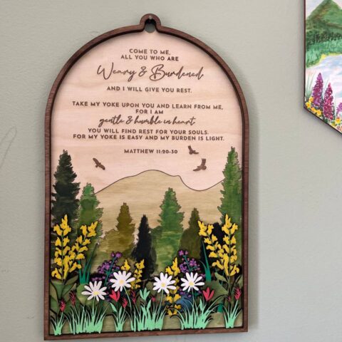 Matthew 11:20-30 wooden wall art bible verse sign