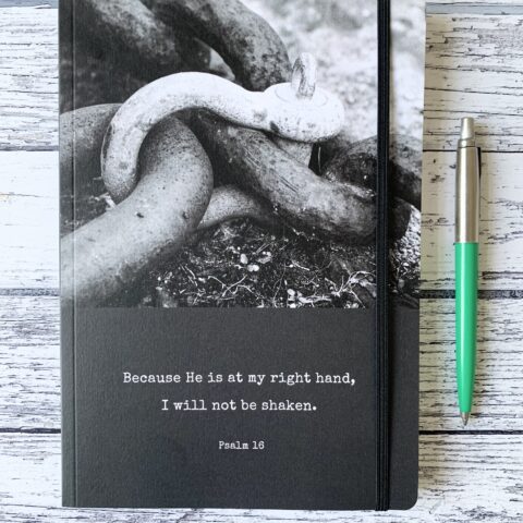 I Shall not be Shaken Notebook with Elastic: Dark Grey