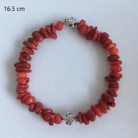 Tiny coral turtle bracelet