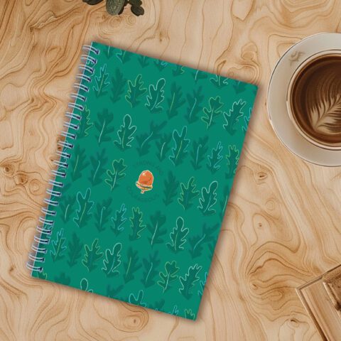 Strong & Courageous Notebook | Lined Notebook, Wirebound, Journalling, Bible Verse, Sermon Notes, Christian Gift, Nature Themed Stationary