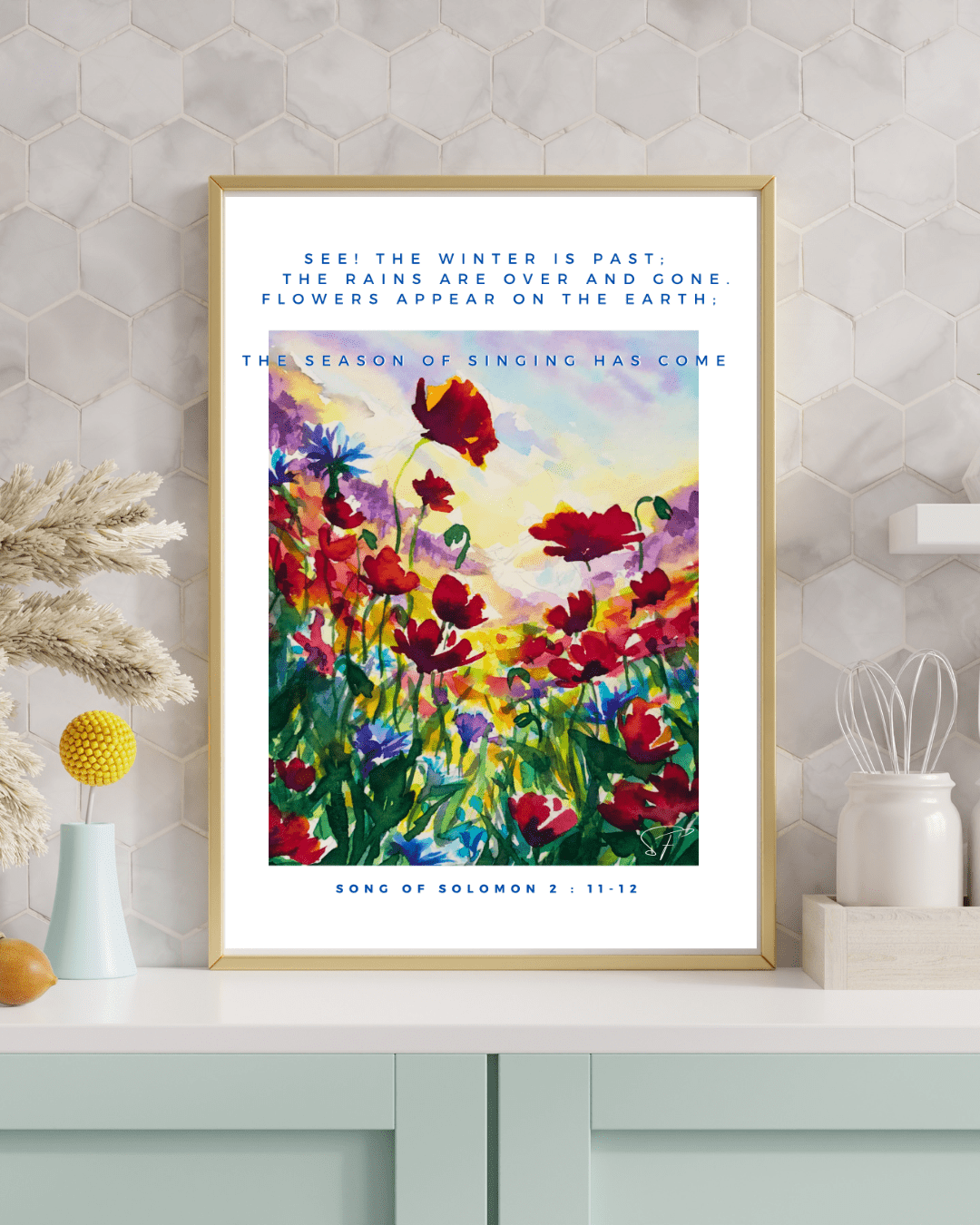 The Season Of Singing is Here | 4 Large Art Posters | Song of Solomon 2:11-12