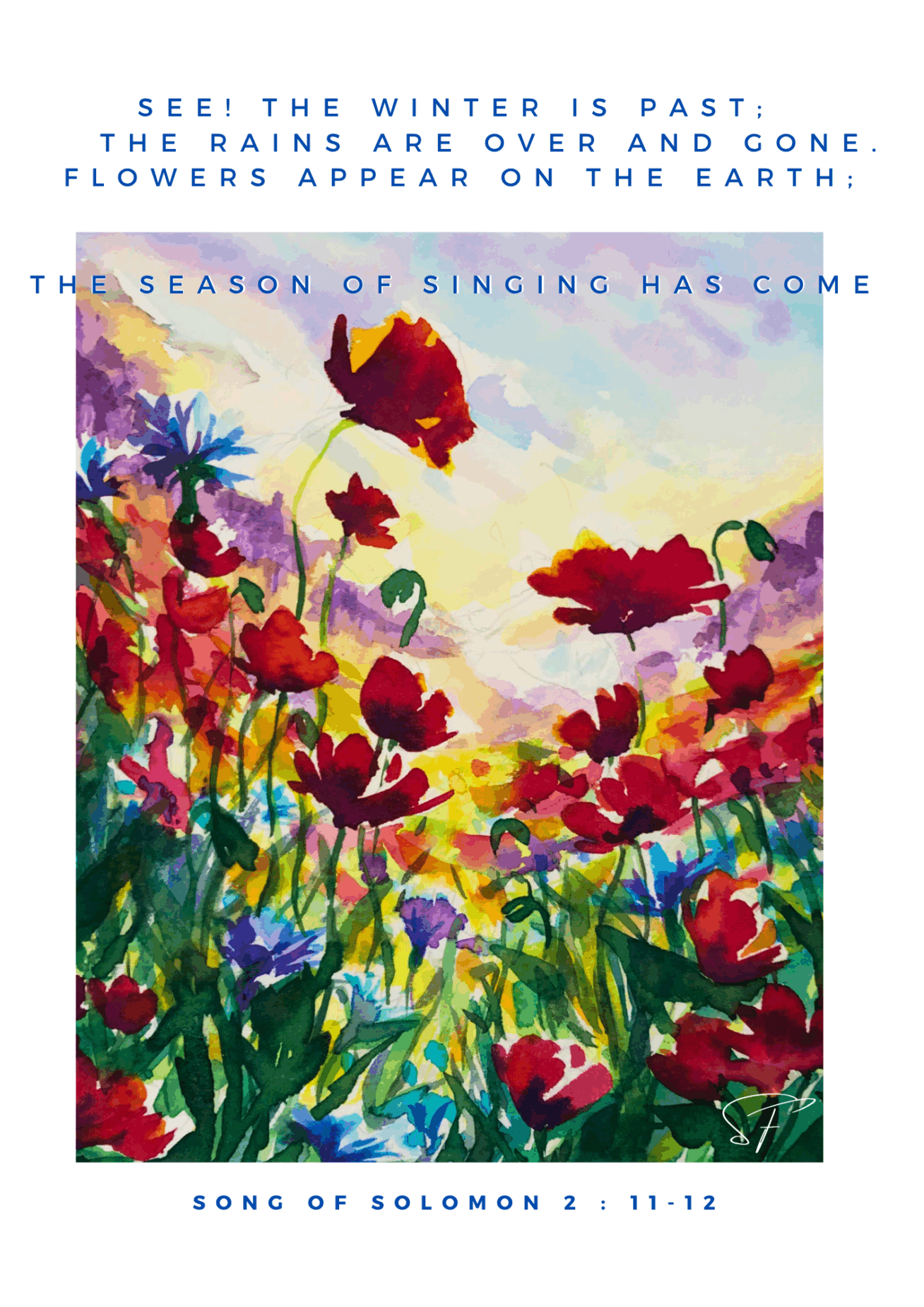 The Season Of Singing is Here | 4 Large Art Posters | Song of Solomon 2:11-12 - Image 3