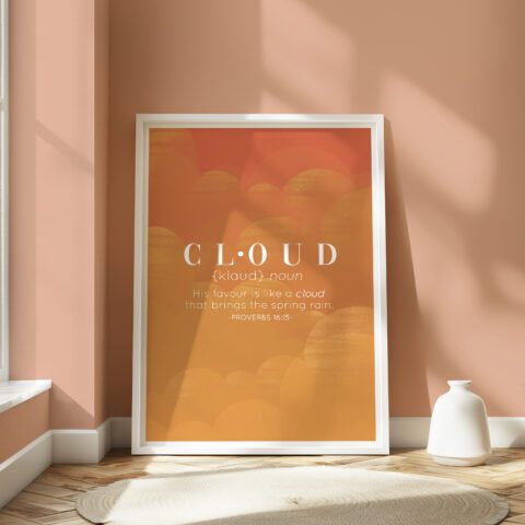 Cloud Proverbs 16:15 | Colourful Christian Prints, Wall Art, Modern Christian Decor | Christian Gifts, Bible Verse