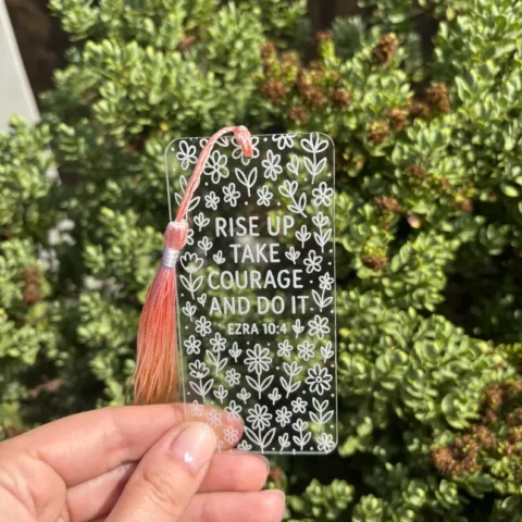 Floral Scripture Bookmark Collection – Engraved Clear Acrylic
