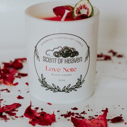 Love Note - Black Cherry Scented Candle