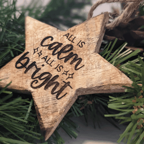 Mango Wood Star Christmas Ornament: Rustic Tree Decoration