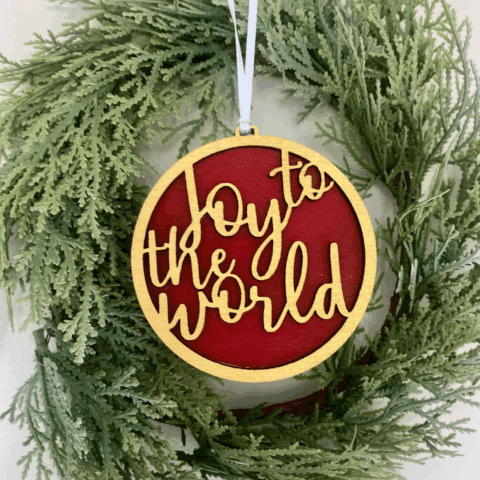 Hand Painted Christmas Ornament: Laser Cut Maple Plywood, Christian Gift