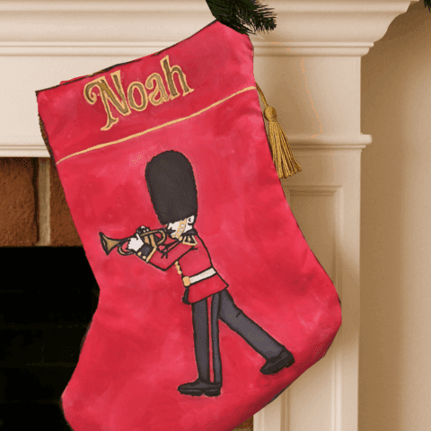 Bugler Red Christmas Stocking | Silk Painting Kit. | Outline in Gutta | Make Your Own Stocking. Pre-Order