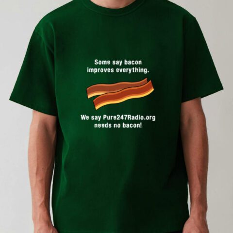 T-Shirt, Bacon, Male, Green