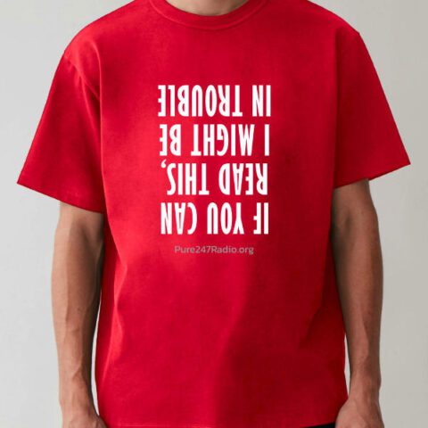T-Shirt, Upside Down, Female, Red