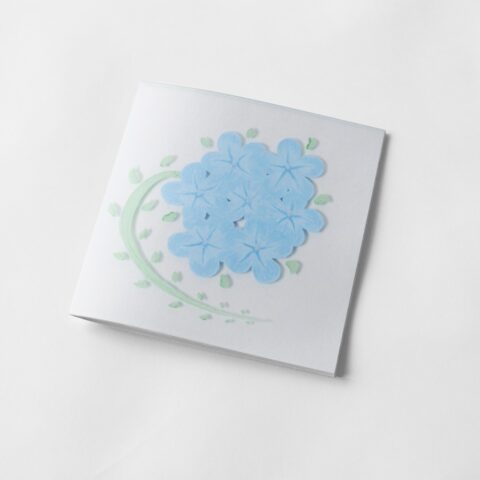 15x15 cm Blue Flowers Prophetic Greeting Card From Original Glass Painting on Coaster Carries Message of Unity, Identity and Revelation from Heaven