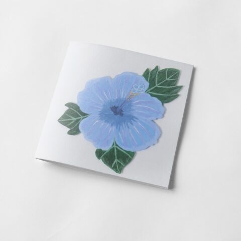 15x15cm Hibiscus Prophetic Greeting Card From Original Glass Painting on Coaster Carries Message of Grace, Mercy and Faithfulness of God