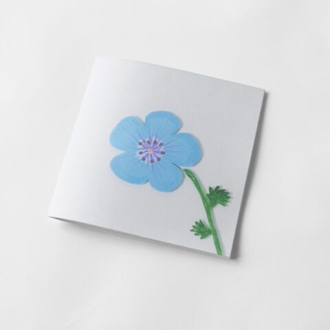 15x15 cm Geranium Prophetic Greeting Card From Original Glass Painting on Coaster Carries Message of Healing, Restoration, Grace and Love