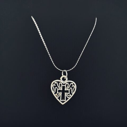 Christian Heart Cross Pendant Necklace: Inspirational Religious Jewellery
