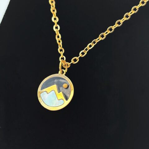 Dainty Mountain Pendant Necklace: Mustard Seed Christian Gift