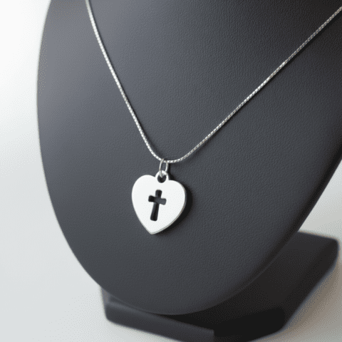 Christian Heart Cross Pendant Necklace: Inspirational Jewellery Gift