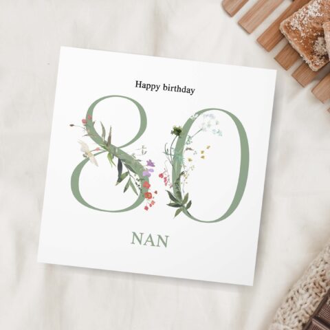 Personalised Floral Green Age Christian Birthday Card - Psalm 20:4 - 21/30/40/50/60/70 Personalised Birthday
