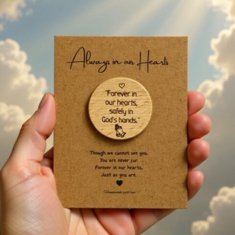 Memorial Pocket Hug - Always in our Hearts - "Forever in our hearts"