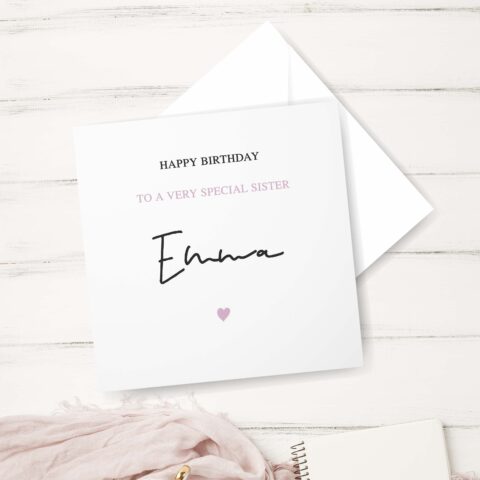 Personalised Sister Birthday Card - Romans 15:13 - Minimalist Card - Blank Card For Sisters