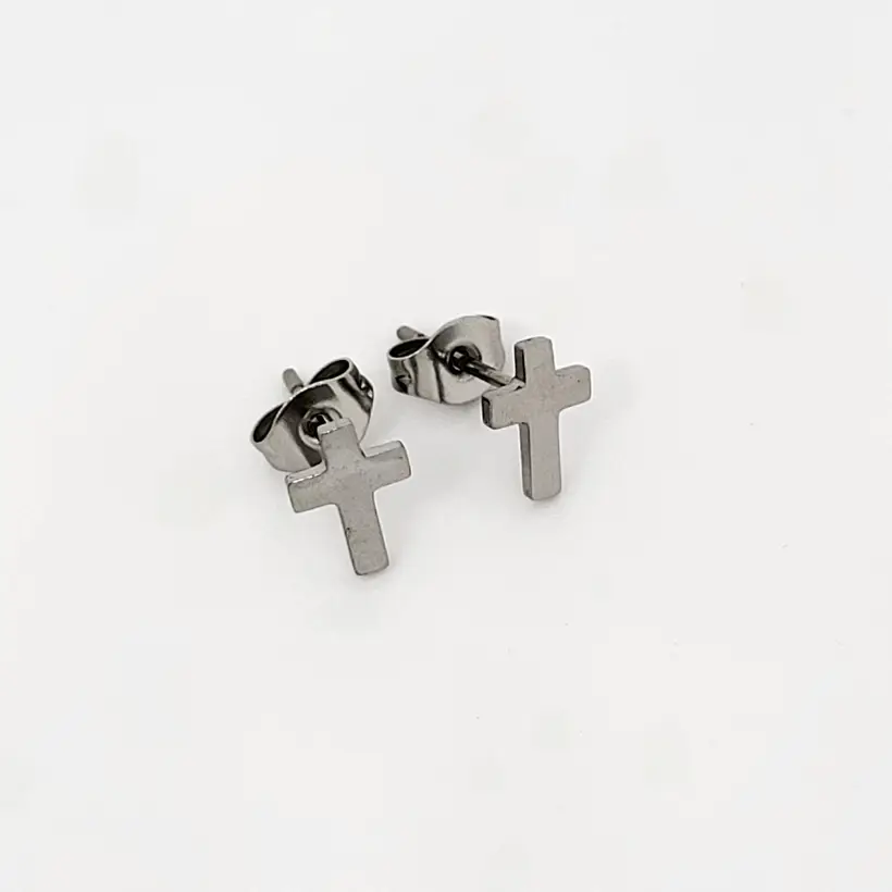Cross Studs Silver