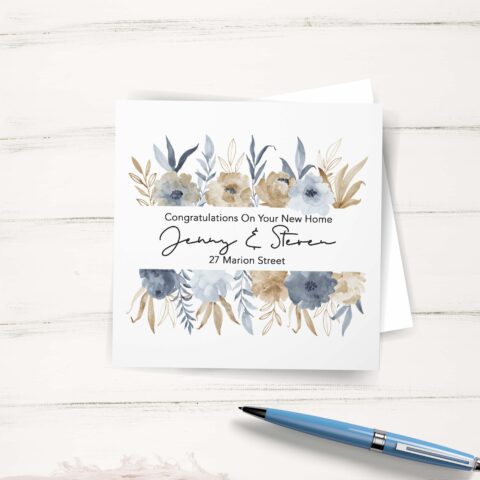 Personalised New Home Floral Greeting Card - Matthew 7:25