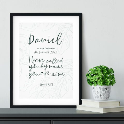 Personalised Christian Faith Print - I Have Called You By Name You Are Mine Minimalist Art Print - Isaiah 43:1