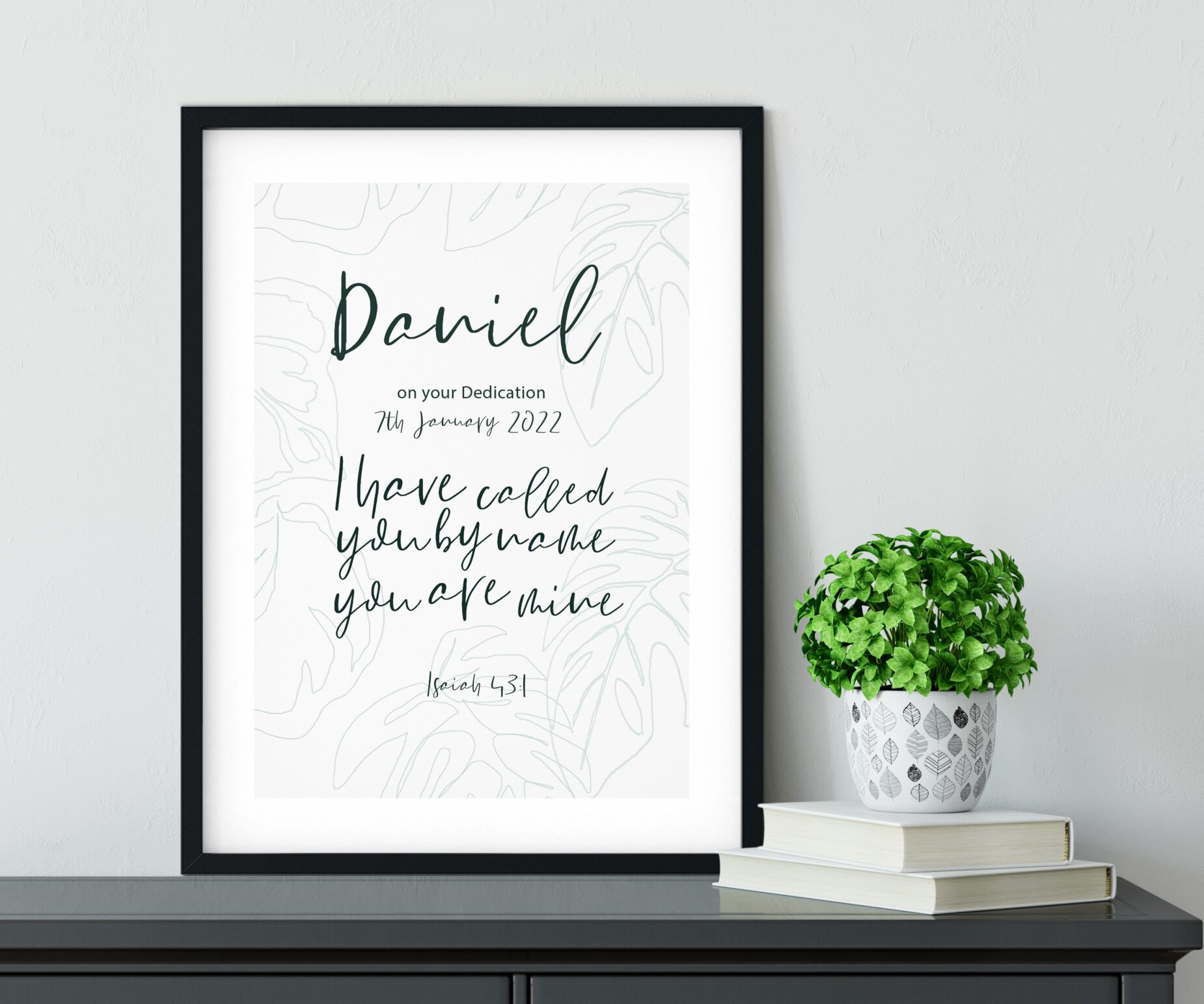 Personalised Christian Faith Print - I Have Called You By Name You Are Mine Minimalist Art Print - Isaiah 43:1