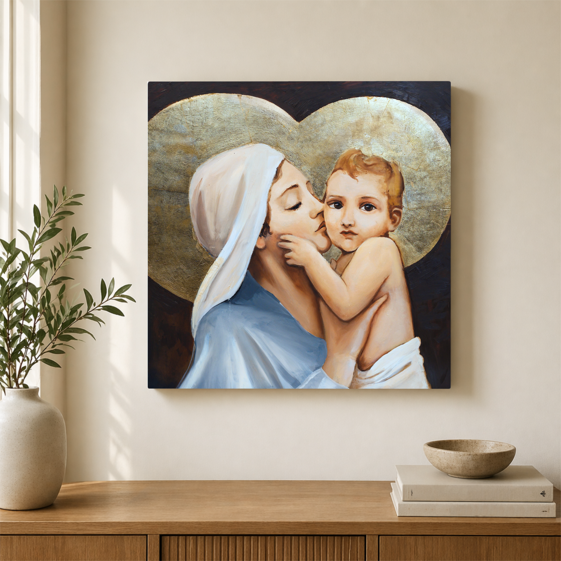 Madonna and child painting by Raya Cotton